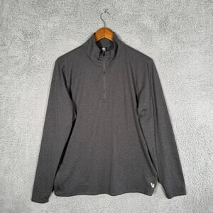 Vuori Ease Pullover Mens Large Gray Performance Half Zip Long Sleeve V221
